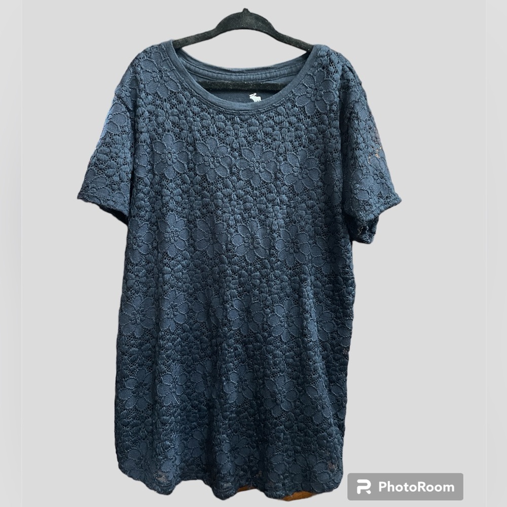 Abercrombie Kids Navy Blue Lace Girls Size 13/14 Shirt